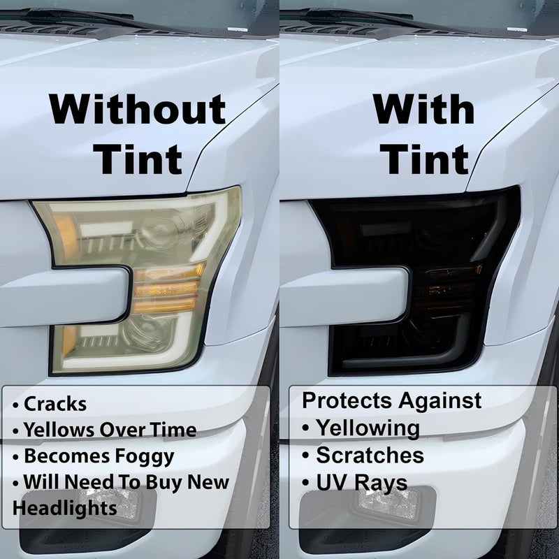 BOGAR TECH DESIGNS Tinted Head Light Overlay Tint Compatible with Jeep Grand Cherokee 2014-2021, Dark - Image 4